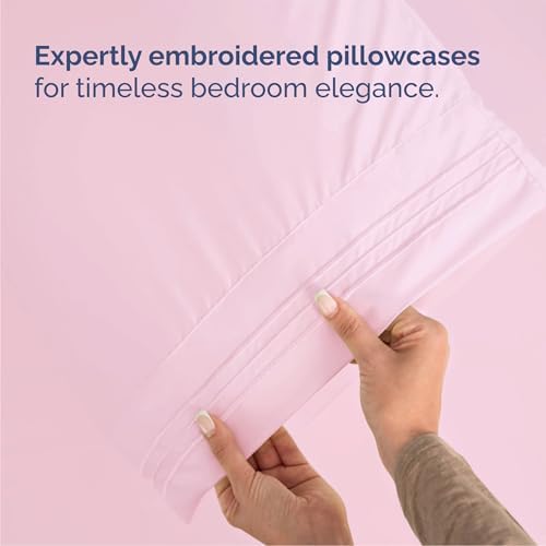 Queen Size 4 Piece Sheet Set - Breathable & Cooling Sheets - Light Pink