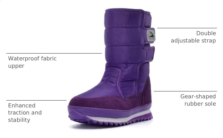 DADAWEN Women's Waterproof Frosty Snow Boot