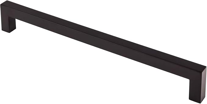 khtumeware 1 Pack 12 Inch Appliance Pull Matte Black Square Cabinet Handles Solid Heavy Long Large Drawer Pulls Kitchen Cabinet Hardware Kitchen Handle