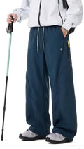 Men's Water-Repellent Ski Snow Hiking Pants Baggy Straight Leg