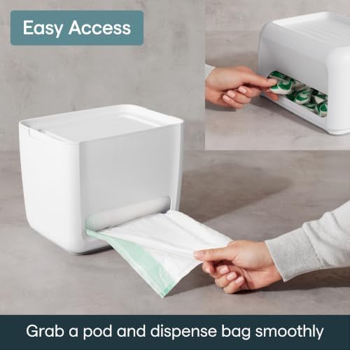 YouCopia SinkSuite Bag & Pod Dispenser, Standing Garbage Bag and Dishwasher Pod Organizer with Removable Lids for Storage, Speckled White