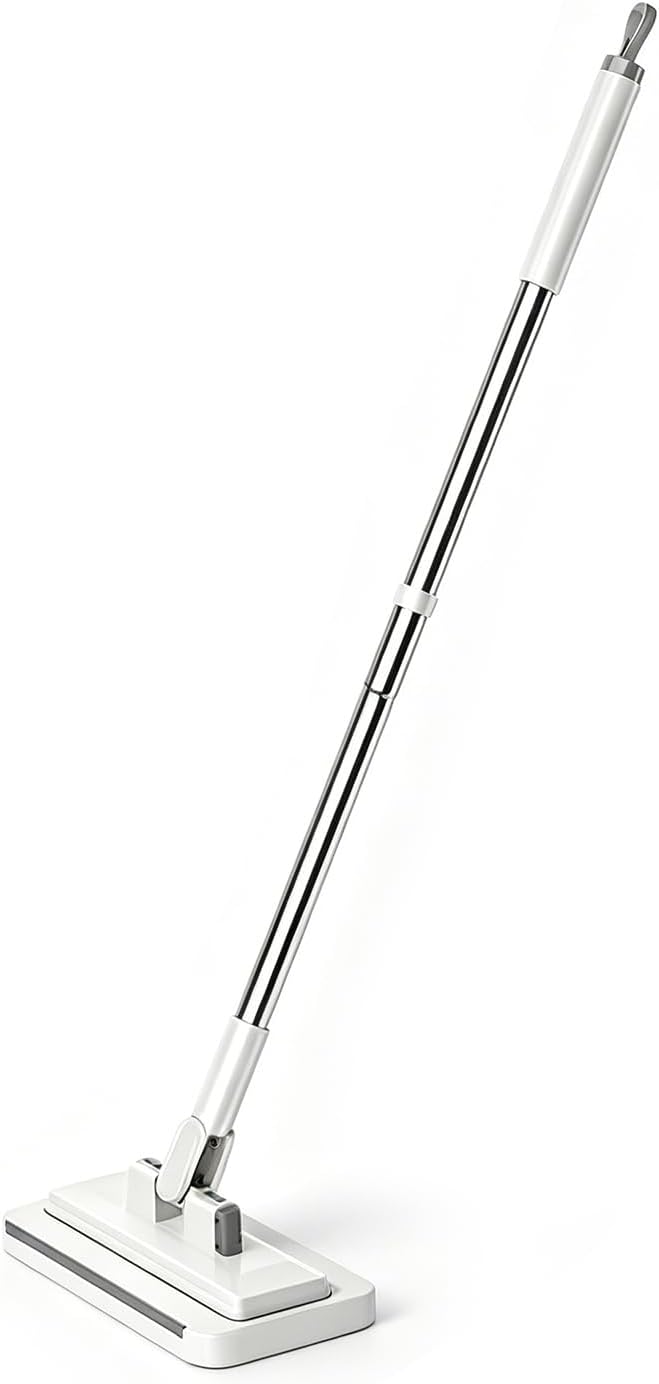 RAINPOT Wet Dry Flat Mop for Floor Cleaning, 360° Swivel Head Sweeper, Snap Grip Mop 2026, Reusable Cloth Locking Design, Extendable Long Handle for Tile Laminate Walls (2 Mops+4 Packs Cleaning Cloth)