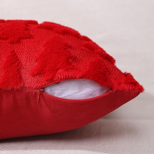 DFXSZ Christmas Tree Pillow Covers 20x20 Set of 2 Christmas Decor Red Star