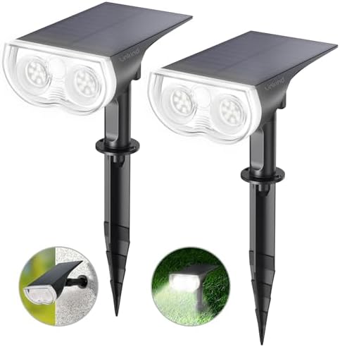 Linkind Solar Lights Outdoor Waterproof Landscape Spotlight Daylight 2 Pack