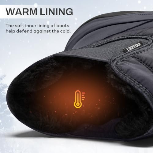 Coostar Snow Boots for Men Waterproof Winter Boots with Arch Support Lightweight Outdoor Casual Boot