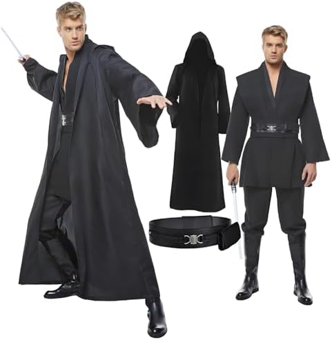 Cosplaysky Men's Tunic Cosplay Costume Halloween Robe Hooded Uniform