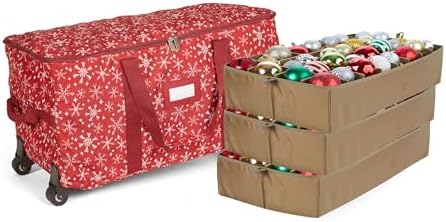 Covermates Rolling Adjustable Ornament Storage Bag, 25.5"W x 13"D x 12.5"H