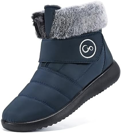 Aomigoct Women Winter Snow Boots: Fur Lined Warm Slip On Boots for Women Waterproof Booties Comfortable Outdoor