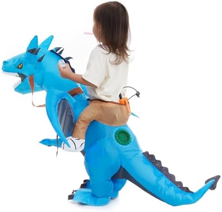 Inflatable Toddler Child Dragon Costume, Blow up Rider Cosplay Boys Girls
