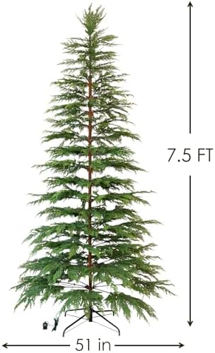 Christmas Decorations - 7.5 Ft Pre-Lit Twinkle Christmas Cypress Tree