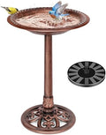 VIVOHOME Bird Bath with Solar Fountain for Outside, Pedestal, Bronze