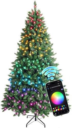 HOLLO STAR 5.5ft Prelit Christmas Tree, Multi-Color RGBW Lights