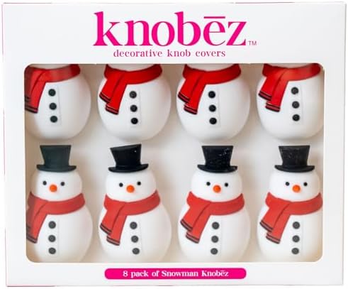 Knobēz 8pk Snowman Decorative Knob Covers - Christmas Cabinet Hardware