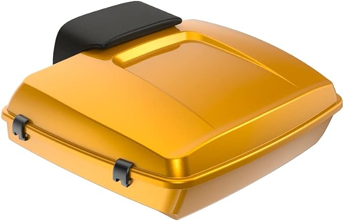 Advanblack Road Glide Tour Trunk Pack Prospect Gold Razor Tour Trunk Pack Backrest Pad for '97-'25 Harley Touring Road King Street Glide Electra Glide CVO Models