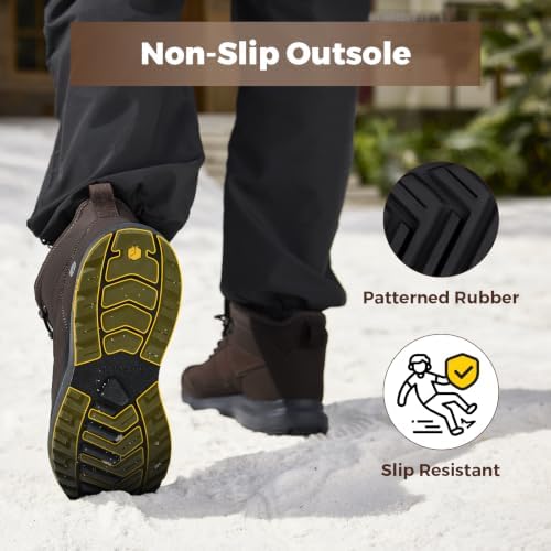FitVille Men's Wide Winter Boots Non-Slip Insulated Snow Boots