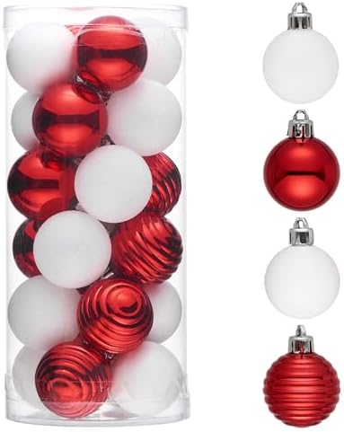 Valery Madelyn Small Christmas Tree Decorations Ball Ornaments 24ct 1.57"