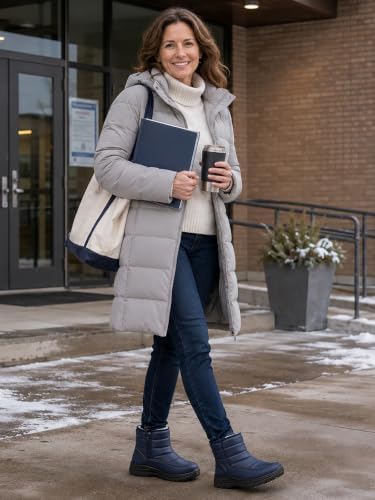 SHIBEVER Women Winter Snow Boots: Waterproof Slip on Fur Warm Ankle Boot