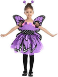 Spooktacular Creations Child Girls Butterfly Costume, Toddlers Butterfly Outfit w/Wings Headband for Kids Halloween Parties