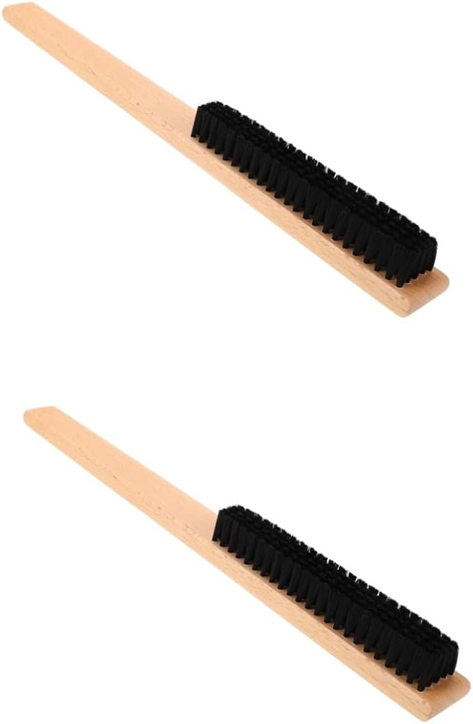 FRCOLOR 2pcs Clothing Bristles Cleaning Brush Wood Handle for Home and Travel Use Gentle Lint for Coats Blankets and Canvas Shoes