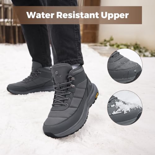 FitVille Men's Wide Winter Boots Non-Slip Insulated Snow Boots