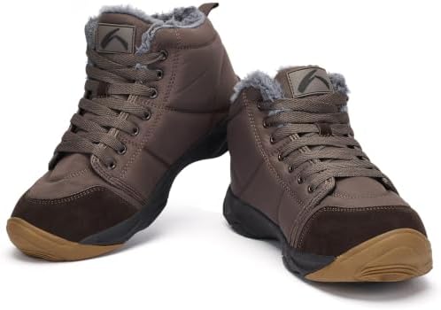 UPSOLO Mens Winter Trekking Snow Boots Water Resistant Shoes Anti-Slip Fully Fur Lined Casual Lightweight Hiking Boot