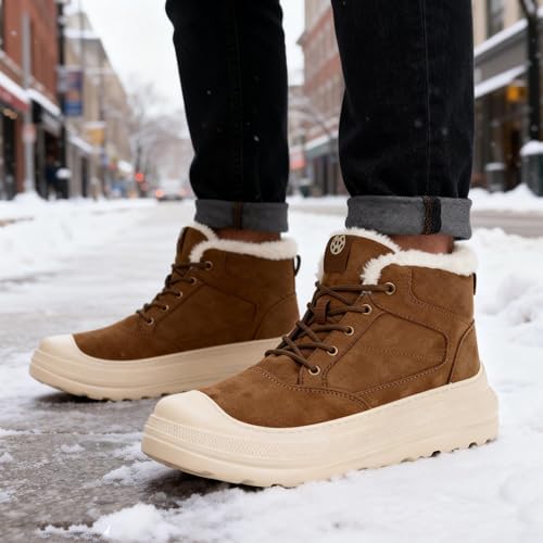 Eagsouni Womens Snow Boots Suede Leather Winter Shoes
