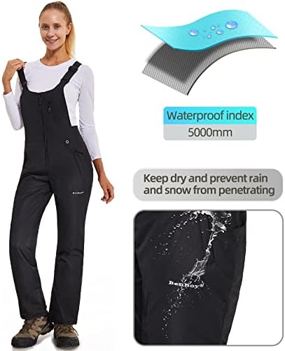 BenBoy Women's Snow Bibs Ski Waterproof Windproof Overalls