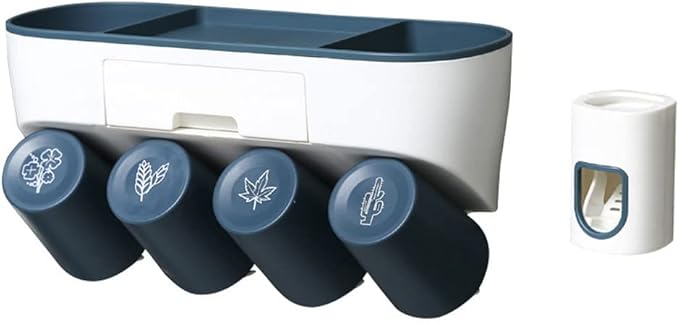 Toothbrush Rack Punch-Free Multifunctional Toothbrush Holder, Wall-Mounted Toothbrush Holder, Storage Rack Bathroom Accessories Rack Bathroom Toothbrush Holder(D,Medium)