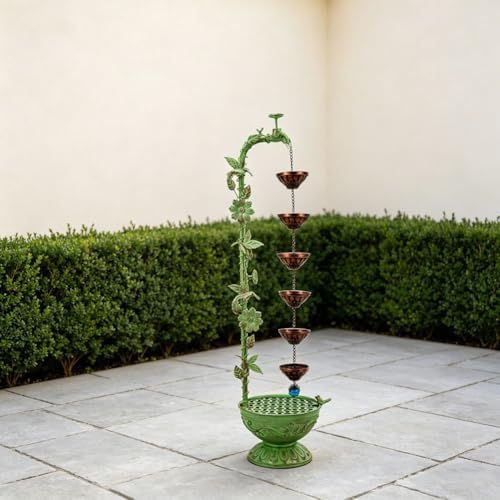 40" Vintage Metal Floor Water Fountain