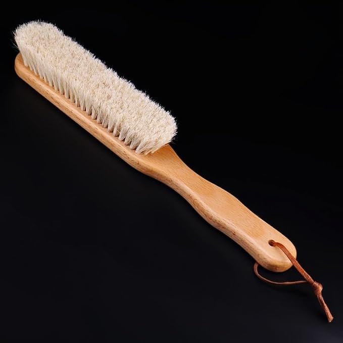 Shoe Polish Brush Long-Handled Horsehair Bristle Soft Sweep Bed Coat Clean and