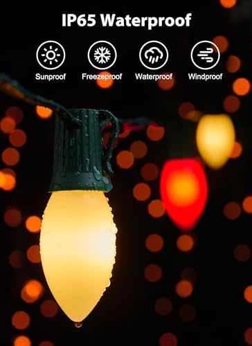 Vintage Christmas Lights Outdoor, 100Ft C9 String Lights with 100 LED Bulbs