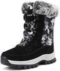 COOJOY Womens Waterproof Winter Snow Boots Warm Shoes Furry Mid Calf Lightweight Walking Hiking Booties