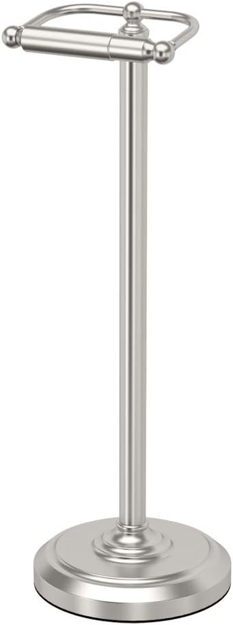 Gatco 1436SN Pedestal Toilet Paper Holder, Satin Nickel
