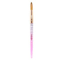 Kiara Sky Kolinsky Acrylic Nail Brush #14 – Pure Kolinsky Sable Hair, Pink Crystal Handle, Acetone Resistant, for Acrylic Application, Extensions & 3D Nail Art