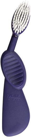 RADIUS Flex Brush with Soft Bristles Toothbrush BPA Free & ADA Accepted Designed to Improve Gum Health & Reduce Issues - Right Hand - Purple/White - Pack of 1
