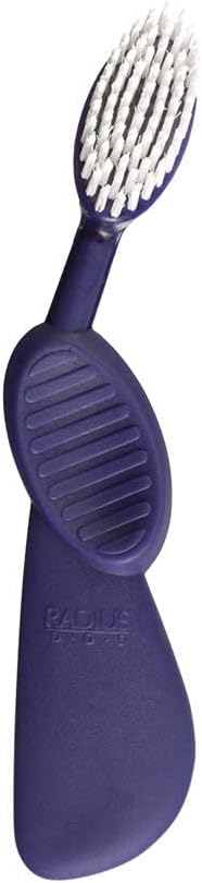 RADIUS Flex Brush with Soft Bristles Toothbrush BPA Free & ADA Accepted Designed to Improve Gum Health & Reduce Issues - Right Hand - Purple/White - Pack of 1