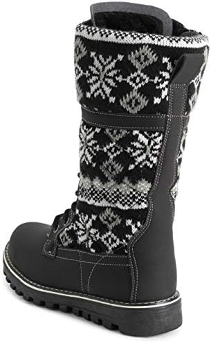 POLAR Womens Faux Fur Warm Thermal Waterproof Outdoor Walking Snow Winter Rubber Sole Calf Boots