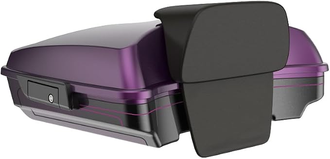 Advanblack Road Glide Tour Trunk Pack Poison Berry Razor Tour Trunk Pack Backrest Pad for '97-'25 Harley Touring Road King Street Glide Electra Glide CVO Models