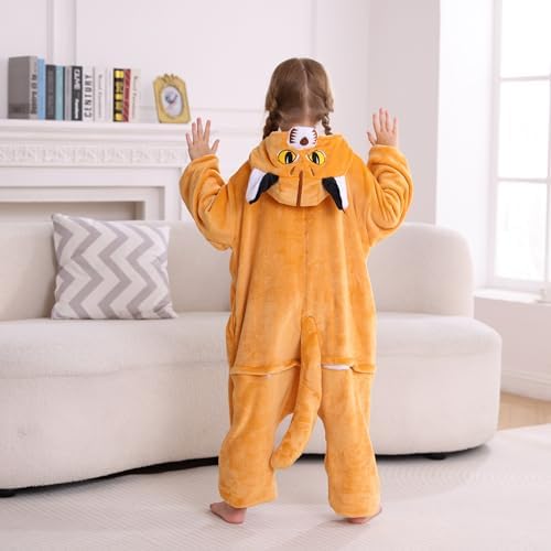 Animal Onesie Pajamas for Kids, Soft Flannel Halloween Cosplay Costume for Boys Girls