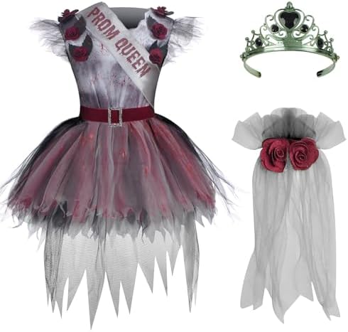 Spooktacular Creations Zombie Prom Queen Costume for Girls, Halloween Costumes for Kids, Zombie Princess Outfit for Girls