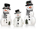 Barydat 3 Pcs Snowman Table Decoration Rustic Christmas Winter Indoor Decor