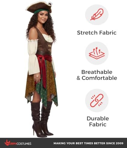 Morph Pirate Costume Women, Boho Pirate Dress, Women Halloween Costume