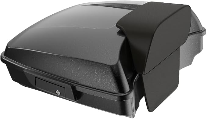 Advanblack Road Glide Tour Trunk Pack Raven Metallic Razor Tour Trunk Pack Backrest Pad for '97-'25 Harley Touring Road King Street Glide Electra Glide CVO Models