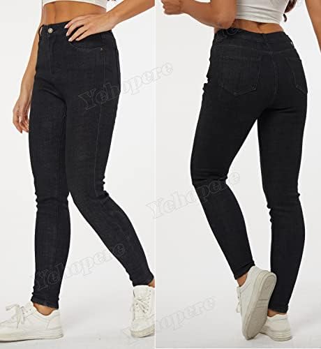 Yehopere Women's Winter Fleece Lined Jeans Slim Fit Warm Skinny High Waist Denim Jean