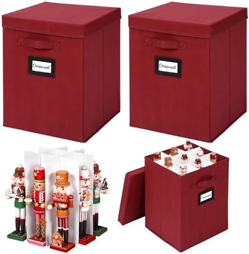 2 Pcs 16 Inch Large Christmas Nutcracker Storage Box, 18ct Organizer