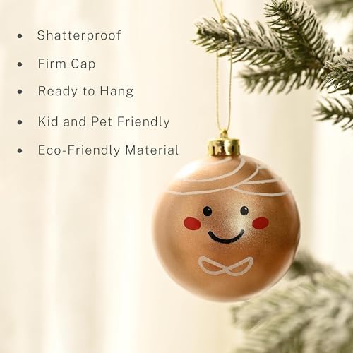 DecorbyHannah 60ct Gingerbread Christmas Ornaments Set for Tree Decorations