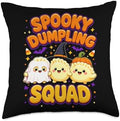 Squishy Kawaii Dumpling Spooky Squad Cute Halloween Kids Throw Pillow