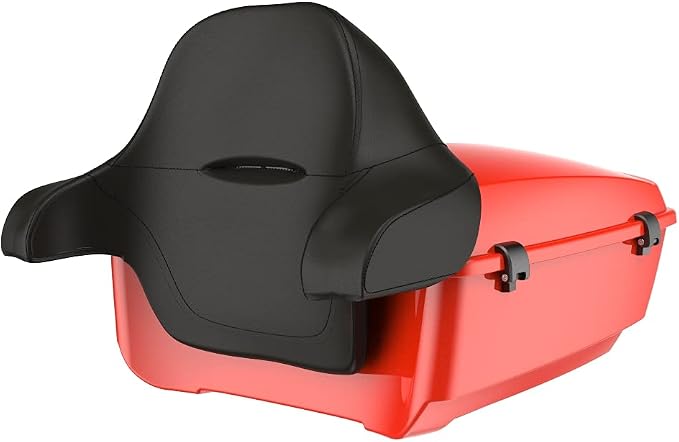 Advanblack Road Glide Tour Trunk Pack Laguna Orange King Tour Trunk Pack Luggage +Wrap-Around Backrest Pad for '97-'25 Harley Touring Road King Street Glide Electra Glide CVO models