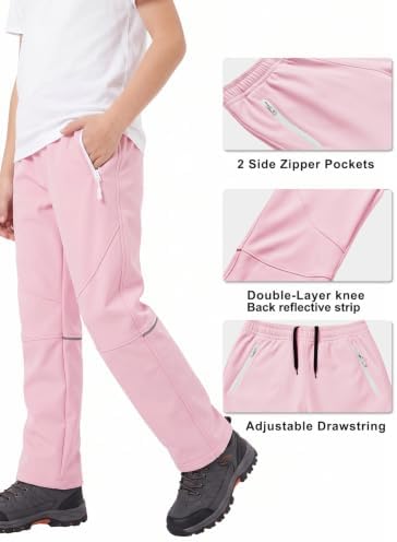 Kids Snow Pants Boys Ski Pants Fleece Lined Waterproof Trousers