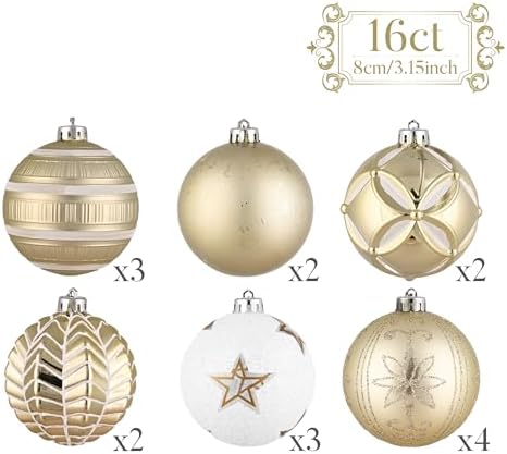 Valery Madelyn 16ct Christmas Tree Decorations Ball Ornaments 3.15 Inches